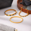 Wholesale Stainless Steel Electroplated Geometric Ins Style Bracelets With Zircon
