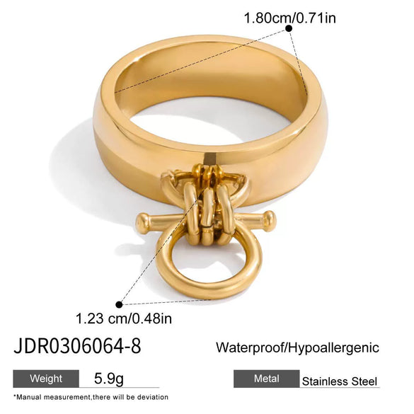 Wholesale Stainless Steel Electroplated Geometric Ins Style Unisex Ring For Women