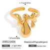 Wholesale Stainless Steel Electroplated Geometric Ins Style Unisex Ring For Women