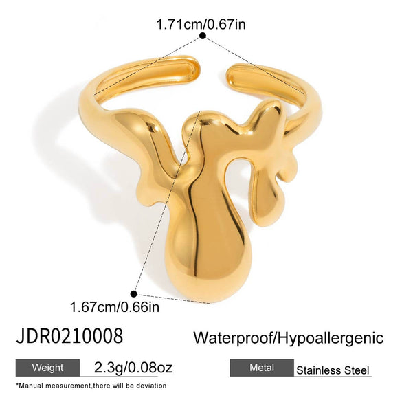 Wholesale Stainless Steel Electroplated Geometric Ins Style Unisex Ring For Women