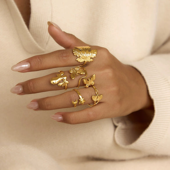 Wholesale Stainless Steel Electroplated Geometric Ins Style Unisex Ring For Women