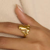 Wholesale Stainless Steel Electroplated Geometric Ins Style Unisex Ring For Women