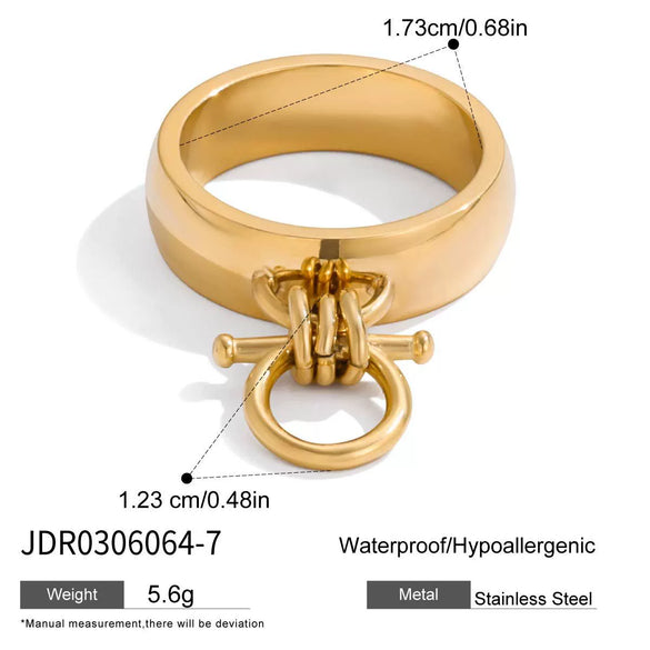 Wholesale Stainless Steel Electroplated Geometric Ins Style Unisex Ring For Women