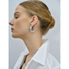Wholesale Stainless Steel Electroplated Geometric Irregular Corrugated Cshaped Women's Earrings