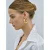 Wholesale Stainless Steel Electroplated Geometric Irregular Corrugated Cshaped Women's Earrings