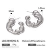 Wholesale Stainless Steel Electroplated Geometric Irregular Corrugated Cshaped Women's Earrings