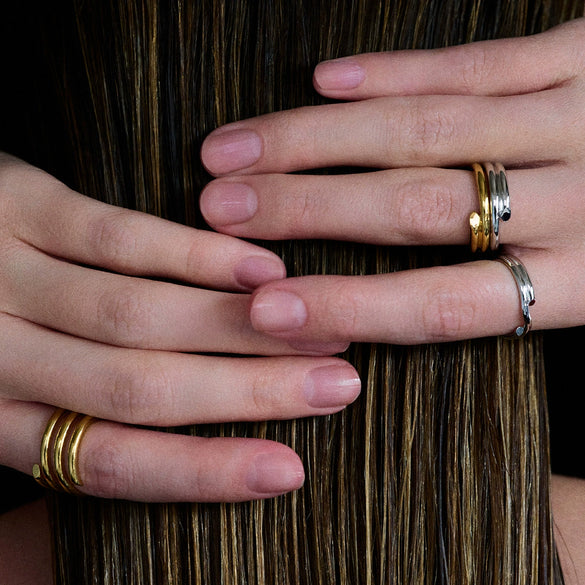 Wholesale Stainless Steel Electroplated Geometric Jewelry Rings For Women