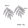 Wholesale Stainless Steel Electroplated Geometric Leaf Design Women's Minimalist Earrings