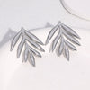 Wholesale Stainless Steel Electroplated Geometric Leaf Design Women's Minimalist Earrings