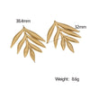 Wholesale Stainless Steel Electroplated Geometric Leaf Design Women's Minimalist Earrings