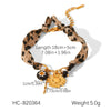 Wholesale Stainless Steel Electroplated Geometric Leopard Print Jewelry Pendant Necklace And Bracelet For Women