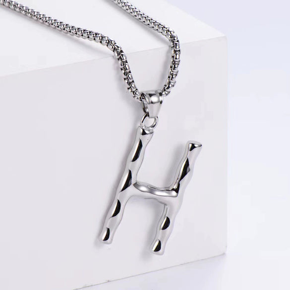 Wholesale Stainless Steel Electroplated Geometric Light Luxury Crown And English Letters Clavicle Necklace
