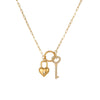 Wholesale Stainless Steel Electroplated Geometric Love Lock Key Necklace For Women