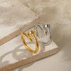 Wholesale Stainless Steel Electroplated Geometric Nailshaped Bracelet And Ring Set For Women