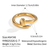 Wholesale Stainless Steel Electroplated Geometric Nailshaped Bracelet And Ring Set For Women