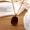 Wholesale Stainless Steel Electroplated Geometric Oil Dripping Square Earrings And Necklace Set For Women