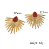 Wholesale Stainless Steel Electroplated Geometric Oil Drop Fanshaped Women's Earrings In Minimalist Style