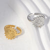 Wholesale Stainless Steel Electroplated Geometric Open Ring For Women