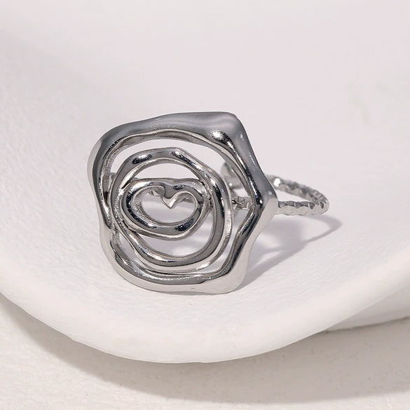 Wholesale Stainless Steel Electroplated Geometric Open Ring Hand Jewelry For Women