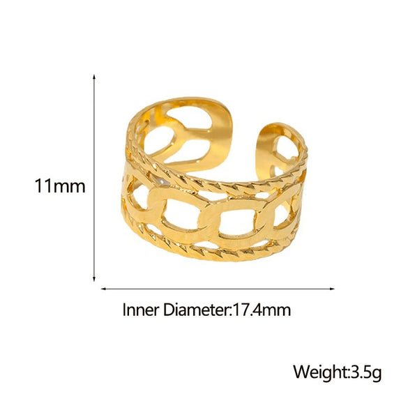 Wholesale Stainless Steel Electroplated Geometric Open Ring Hand Jewelry For Women