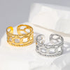 Wholesale Stainless Steel Electroplated Geometric Open Ring Hand Jewelry For Women