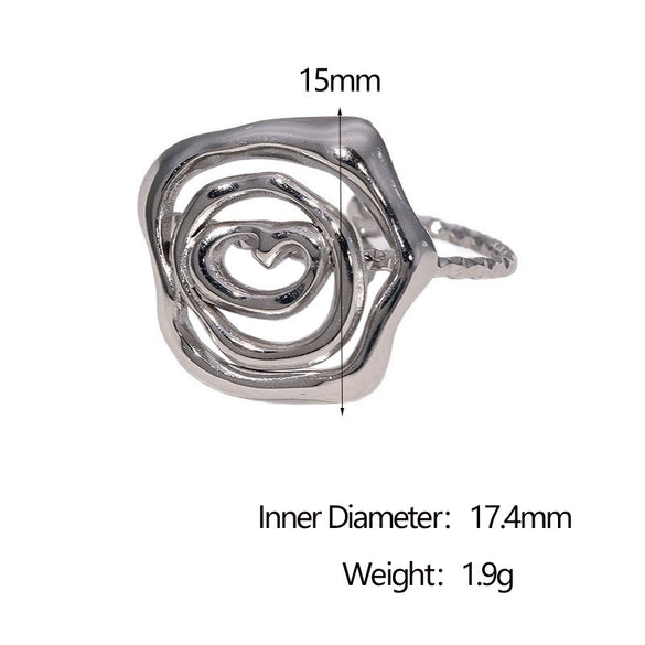 Wholesale Stainless Steel Electroplated Geometric Open Ring Hand Jewelry For Women