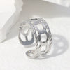 Wholesale Stainless Steel Electroplated Geometric Open Ring Hand Jewelry For Women