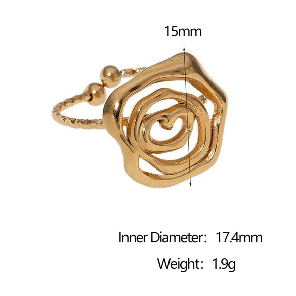 Wholesale Stainless Steel Electroplated Geometric Open Ring Hand Jewelry For Women