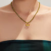 Wholesale Stainless Steel Electroplated Geometric Pendant Necklace Set For Women