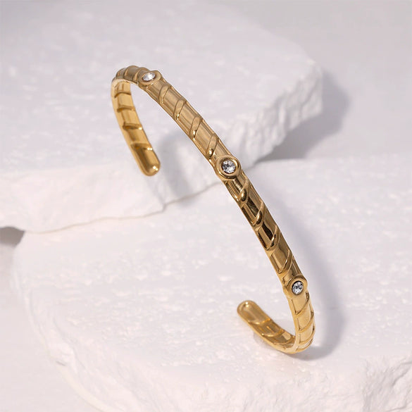 Wholesale Stainless Steel Electroplated Geometric Simple Bracelet