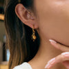 Wholesale Stainless Steel Electroplated Geometric Star And Moon Tassel Earrings For Women