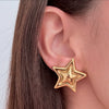 Wholesale Stainless Steel Electroplated Geometric Star Earrings For Women