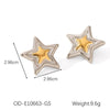 Wholesale Stainless Steel Electroplated Geometric Star Earrings For Women