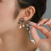 Wholesale Stainless Steel Electroplated Geometric Star Moon Personality Women's Earrings