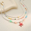 Wholesale Stainless Steel Electroplated Geometric Starfish Pendant Necklace For Women
