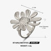 Wholesale Stainless Steel Electroplated Geometric Sunflower Open Ring For Women