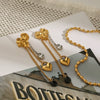 Wholesale Stainless Steel Electroplated Geometric Tassel Cross Earrings For Women