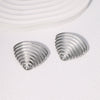 Wholesale Stainless Steel Electroplated Geometric Triangle Horizontal Stripes Niche Cool Style Earrings For Women