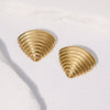 Wholesale Stainless Steel Electroplated Geometric Triangle Horizontal Stripes Niche Cool Style Earrings For Women