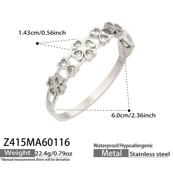 Wholesale Stainless Steel Electroplated Geometric Triangular Tooth Pattern Oil Drip Clasp Bracelet Set