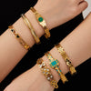 Wholesale Stainless Steel Electroplated Geometric Triangular Tooth Pattern Oil Drip Clasp Bracelet Set
