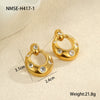 Wholesale Stainless Steel Electroplated Geometric Ushaped Inlaid Zircon Women's Earrings Retro Light Luxury Style
