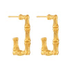 Wholesale 316L Stainless Steel Electroplated Geometric Ushaped Rectangular Earrings For Women