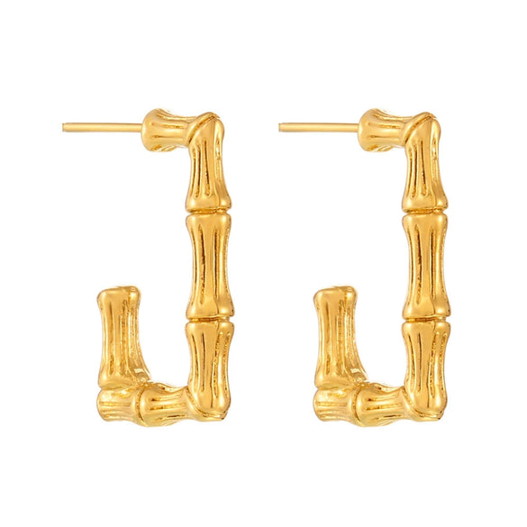 Wholesale 316L Stainless Steel Electroplated Geometric Ushaped Rectangular Earrings For Women