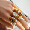 Wholesale Stainless Steel Electroplated Geometric Women's Rings