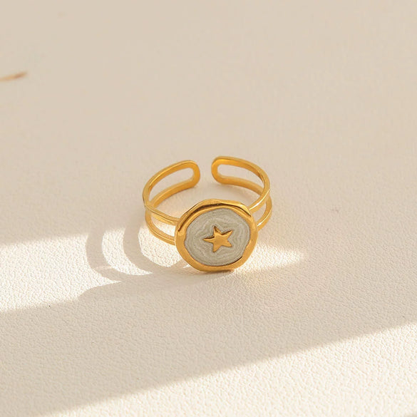 Wholesale Stainless Steel Electroplated Geometric Women's Rings
