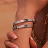 Wholesale 316L Stainless Steel Electroplated Geometric Zircon Buckle Bracelet For Men And Women