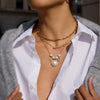 Wholesale Stainless Steel Electroplated Gold Round Beads Geometric Ins Style Necklace For Women