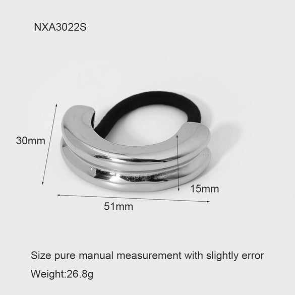Wholesale Stainless Steel Electroplated Hair Ring And Love Bow Horsetail Hair Rope For Women
