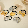 Wholesale Stainless Steel Electroplated Hair Ring And Love Bow Horsetail Hair Rope For Women